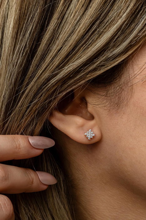 Heliophilia Silver Pendientes de Plata de Ley 925 con Baño de Oro Rosa y Circón